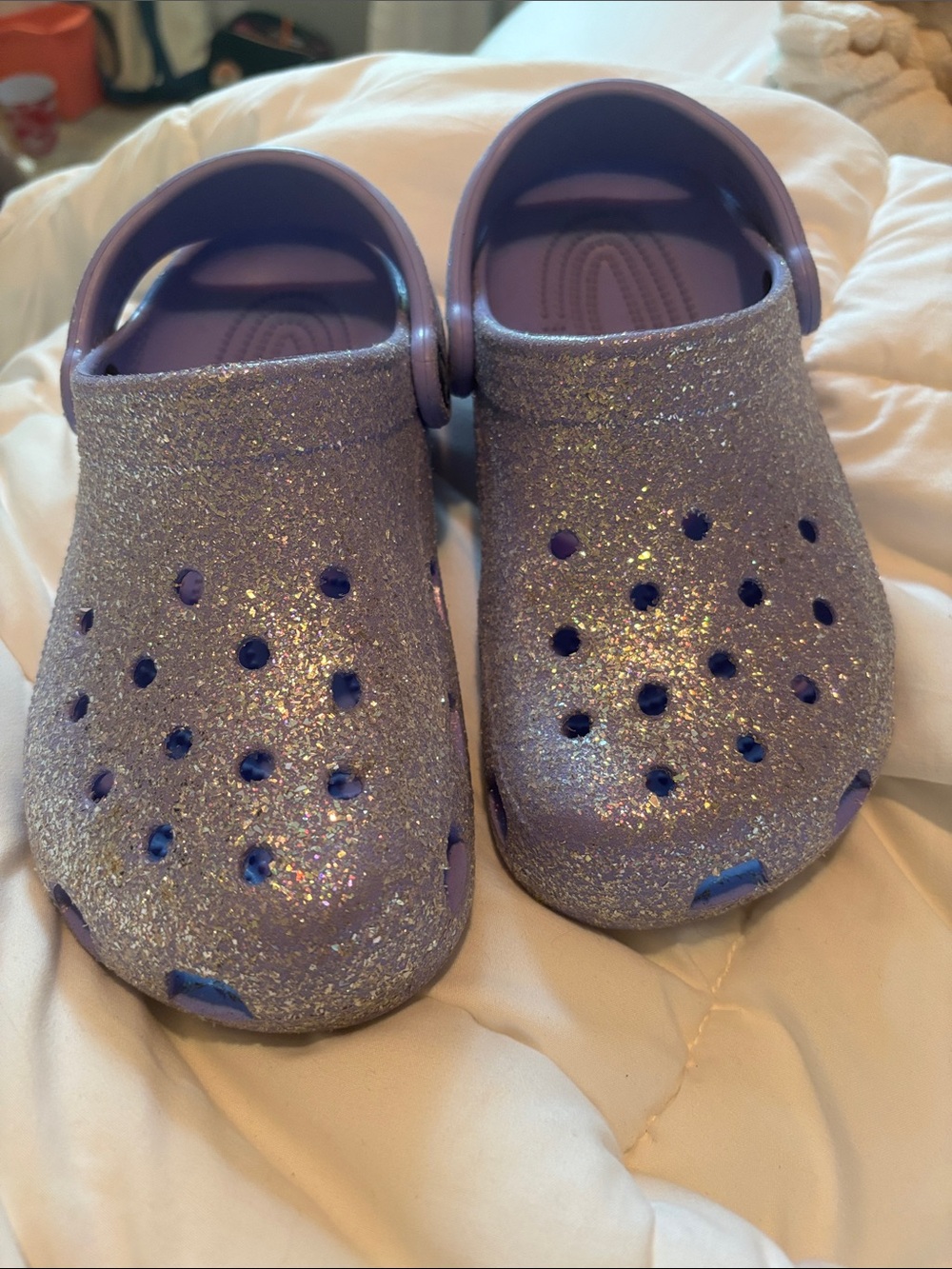 CROCS Kids Glitter Purple Classic Clog